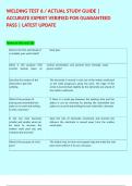 WELDING TEST 6 &sol; ACTUAL STUDY GUIDE &vert; ACCURATE EXPERT VERIFIED FOR GUARANTEED PASS &vert; LATEST UPDATE  