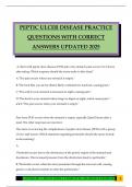 PEPTIC ULCER DISEASE PRACTICE QUESTIONS WITH CORRECT ANSWERS UPDATED 2025