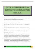 PEPTIC ULCER DISEASE EXAM 2025 QUESTIONS AND ANSWERS 100&percnt; PASS