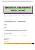 BTM 200 Exam 2025 Questions and Answers 100&percnt; Pass