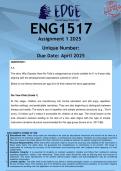 ENG1517 Assignment 1 &lpar;ANSWERS&rpar; 2025 - DISTINCTION GUARANTEED