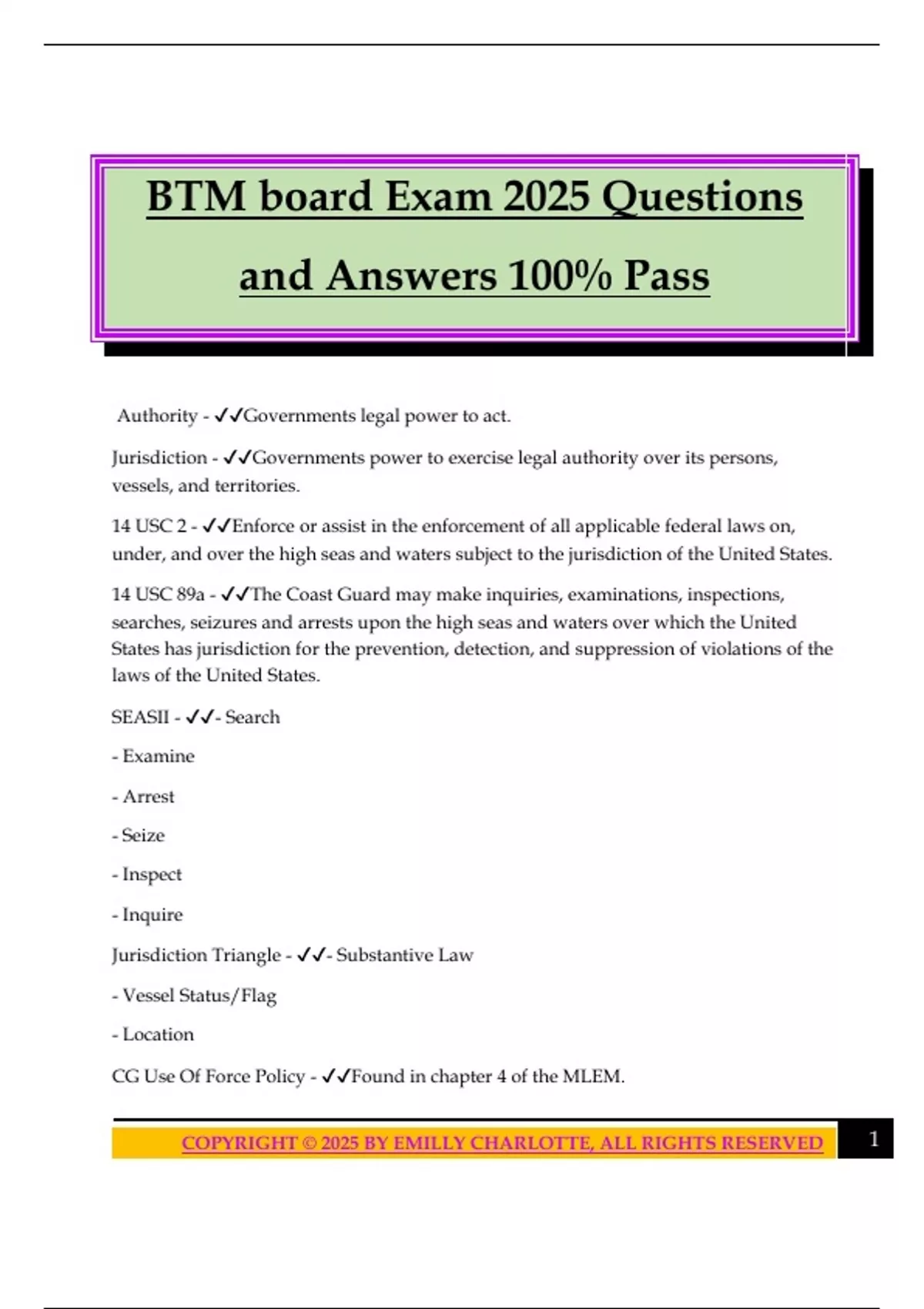 BTM board Exam 2025 Questions and Answers 100% Pass - BTM - Stuvia US
