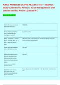 PUBLIC PASSENGER LICENSE PRACTICE TEST &ndash; INDIANA &sol; Study Guide Newest Review &sol; Actual Test Questions with Detailed Verified Answers &lpar;Graded A&plus;&rpar;