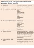 Advertising exam 3 chapter 13 questions well answered already passed