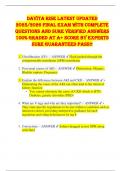 Davita Rise LATEST UPDATED 2025&sol;2026 Final Exam WITH COMPLETE questions and SURE VERIFIED answers 100&percnt; graded AT A&plus; SCORE by experts SURE GUARANTEED PASS&excl;&excl; 