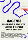 MAC3703 Assignment 2 Semester 1 Memo &vert; Due 30 April 2025