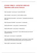 EXAM 1 BMCC- GENETICS BIO 425 Questions with correct Answers&period;