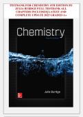 TESTBANK FOR CHEMISTRY 4TH EDITION BY  JULIA BURDGE FULL TESTBANK ALL  CHAPTERS INCLUDED&vert;&vert; LATEST AND  COMPLETE UPDATE 2025 GRADED A&plus;