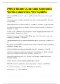 PMCS Exam Questions Complete Verified Answers New Update