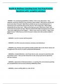 Health & Wellness Coaching Exam Test Prep Practice Questions with  complete solutions