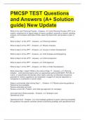 PMC&dollar;P TEST Questions and Answers&lpar;A&plus; Solution guide&rpar; New Update