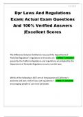 Dpr Laws And Regulations Exam&vert; Actual Exam Questions And 100&percnt; Verified Answers &vert;Excellent Scores