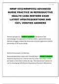 NRNP 6552&sol;NRNP6552 ADVANCED NURSE PRACTICE IN REPRODUCTIVE HEALTH CARE MIDTERM EXAM LATEST UPDATE&vert;QUESTIONS AND 100&percnt; VERIFIED ANSWERS