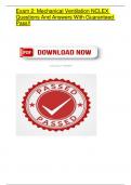 Exam 2&colon; Mechanical Ventilation NCLEX Questions And Answers With Guaranteed Pass&excl;&excl;