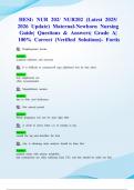 HESI&colon; NUR 202&sol; NUR202 &lpar;Latest 2025&sol; 2026 Update&rpar; Maternal-Newborn Nursing Guide&vert; Questions & Answers&vert; Grade A&vert; 100&percnt; Correct &lpar;Verified Solutions&rpar;- Fortis