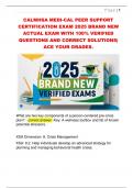 CALMHSA MEDI-CAL PEER SUPPORT  CERTIFICATION EXAM 2025 BRAND NEW  ACTUAL EXAM WITH 100&percnt; VERIFIED  QUESTIONS AND CORRECT SOLUTIONS&vert;  ACE YOUR GRADES&period;