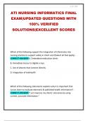 ATI NURSING INFORMATICS FINAL EXAM&vert;UPDATED QUESTIONS WITH 100&percnt; VERIFIED SOLUTIONS&vert;EXCELLENT SCORES