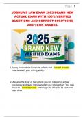 JOSHUA'S LAW EXAM 2025 BRAND NEW  ACTUAL EXAM WITH 100&percnt; VERIFIED  QUESTIONS AND CORRECT SOLUTIONS&vert;  ACE YOUR GRADES&period;