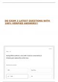 DD EXAM 3 LATEST QUESTIONS WITH 100&percnt; VERIFIED ANSWERS&excl;&excl;