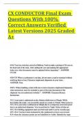 CX CONDUCTOR Final Exam Questions With 100- Correct Answers Verified Latest Versions 2025 Graded
