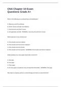 CNA Chapter 10 Exam Questions Grade A&plus;