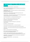 BIO 121 Exam 1 Questions With All Correct Answers