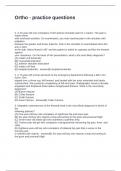 Ortho - practice questions and Answers &vert;correct