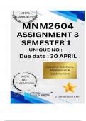 MNM2604 Assignment 3&lpar;COMPLETE ANSWERS&rpar; Semester 1 2025 - DUE 30 APRIL 2025