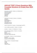 AHN 447 TEST 2 Exam Questions With Complete Solutions &lpar;A Grade&rpar; New 2025 Update