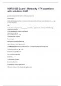 NURS 629 Exam 1 Maternity HTN questions with solutions 2025