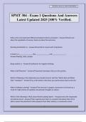 SPMT 304 - Exam 1 Questions And Answers Latest Updated 2025 &vert;100&percnt; Verified&period;