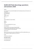 NURS 629 Peds Neurology questions and answers 2025