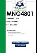 MNG4801 Assignment 1 &lpar;QUALITY ANSWERS&rpar; 2025