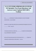 Sprinkler System S-12 Exam Questions And Answers Latest Updated 2025 &vert;100&percnt; Verified&period;