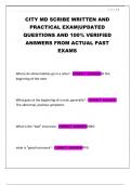 CITY MD SCRIBE WRITTEN AND PRACTICAL EXAM&vert;UPDATED QUESTIONS AND 100&percnt; VERIFIED ANSWERS FROM ACTUAL PAST EXAMS