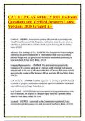CAT E LP GAS SAFETY RULES Exam Questions and Verified Answers Latest Versions 2025 Graded A&plus;
