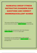 NASM&sol;AFAA GROUP FITNESS INSTRUCTOR EXAM&vert;NEW EXAM QUESTIONS AND CORRECT ANSWERS&vert;EXCELLENT SCORESNASM&sol;AFAA GROUP FITNESS INSTRUCTOR EXAM&vert;NEW EXAM QUESTIONS AND CORRECT ANSWERS&vert;EXCELLENT SCORES