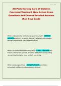 Ati Peds Nursing Care Of Children Proctored Version D &vert;New Actual Exam Questions And Correct Detailed Answers &vert;Ace Your Grade