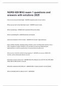 NURS 629 MVU exam 1 questions and answers with solutions 2025