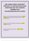 68W COMBAT MEDIC FIELDCRAFT MODULES I-III TESTS&vert;&vert;UPDATED EXAM QUESTIONS AND 100&percnt; VERIFIED ANSWERS WITH RATIONALES&vert;EXCELLENT SCORES 