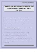 Wildland Fire Behavior Exam Questions And Answers Latest Updated 2025 &vert;100&percnt; Verified&period;