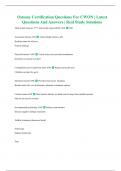 Ostomy Certification Questions For CWON &vert; Latest Questions And Answers &vert; Real Study Solutions