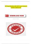 CET Exam Questions with 100&percnt; Correct Answers &vert; Verified &vert; Updated 2025