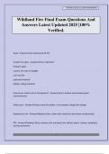 Wildland Fire Final Exam Questions And Answers Latest Updated 2025 &vert;100&percnt; Verified