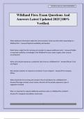 Wildland Fires Exam Questions And Answers Latest Updated 2025 &vert;100&percnt; Verified&period;