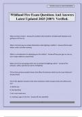 Wildland Fire Exam Questions And Answers Latest Updated 2025 &vert;100&percnt; Verified&period;