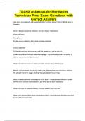 TDSHS Asbestos Air Monitoring Technician Final Exam Questions with Correct Answers