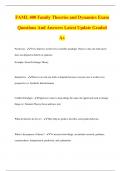 FAML 400 Family Theories and Dynamics Exam Questions And Answers Latest Update Graded A&plus;