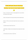 FAML 400 Family Theories Final Exam Questions And Answers Latest Update Graded A&plus;
