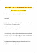 FAML 400 Final Exam Questions And Answers Latest Update Graded A&plus;
